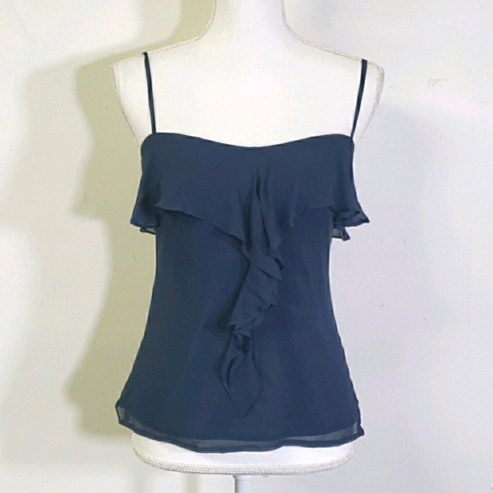 NWT Blue flowy tank,  Ruffles,  Adjustable Straps